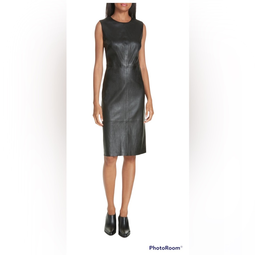 Who What Wear Faux Leather Knit Dress